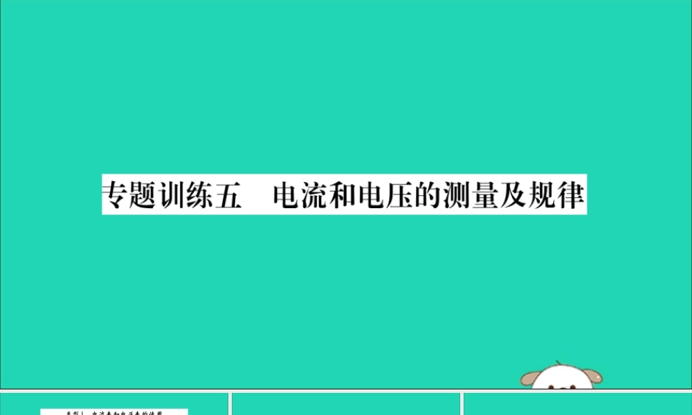 九年级物理全册 第十六章 电压 电阻 专题训练五 电流和电压的测量及规律课件 (新版)新人教版 课件