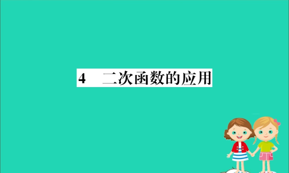 九年级数学下册 第二章 二次函数 24 二次函数的应用训练课件 (新版)北师大版 课件