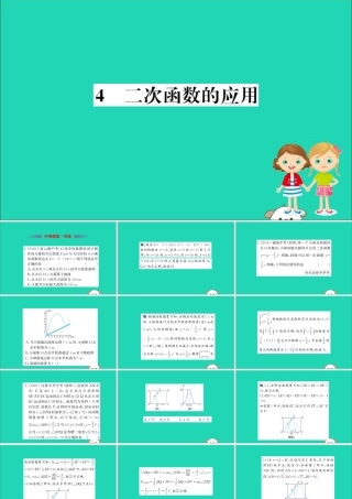 九年级数学下册 第二章 二次函数 24 二次函数的应用训练课件 (新版)北师大版 课件