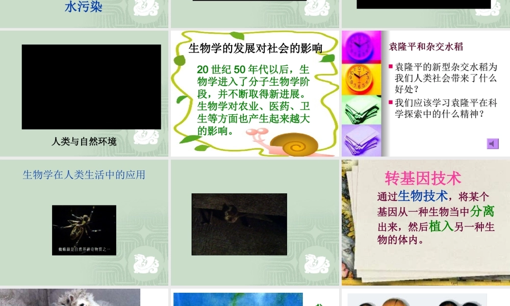 七年级生物：第1章第三节 我们身边的生物学 课件苏教版 课件