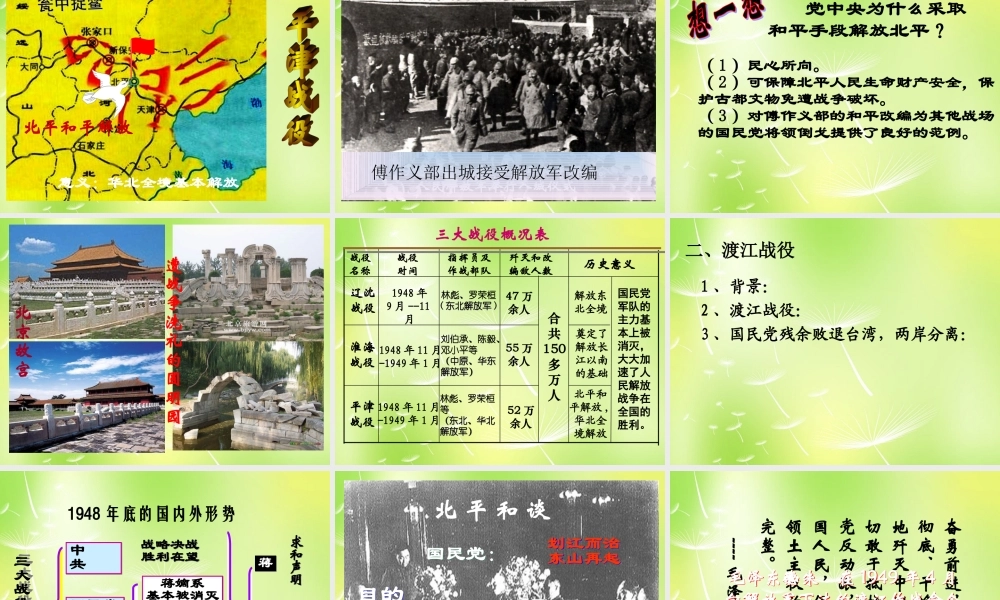 中学八年级历史上册 第18课 战略大决战课件 新人教版 课件