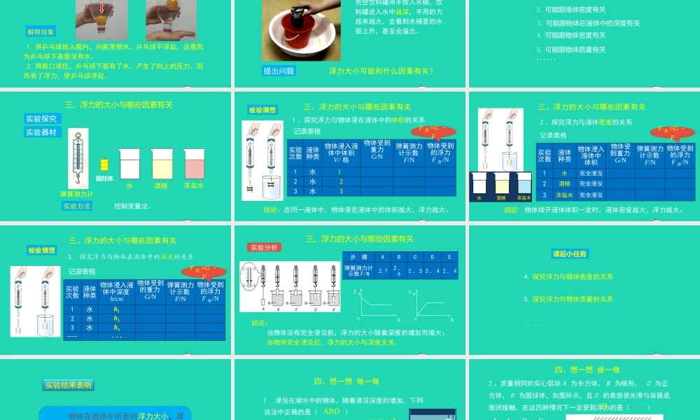 天津市八年级物理下册 10.1 浮力课件 (新版)新人教版 课件