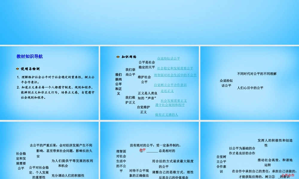 八年级政治下册 第四单元 我们崇尚公平和正义复习课件 新人教版 课件