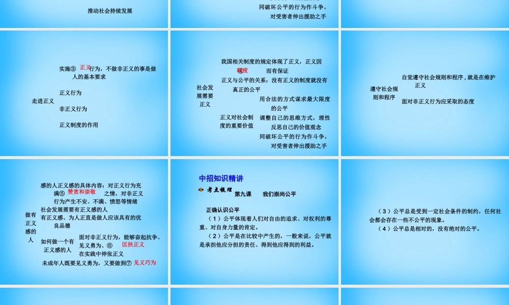 八年级政治下册 第四单元 我们崇尚公平和正义复习课件 新人教版 课件