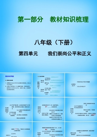 八年级政治下册 第四单元 我们崇尚公平和正义复习课件 新人教版 课件