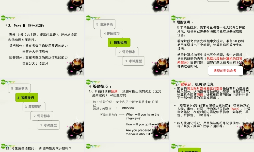 广东高考英语 口语指导-Part B Role Play课件 新人教版 课件