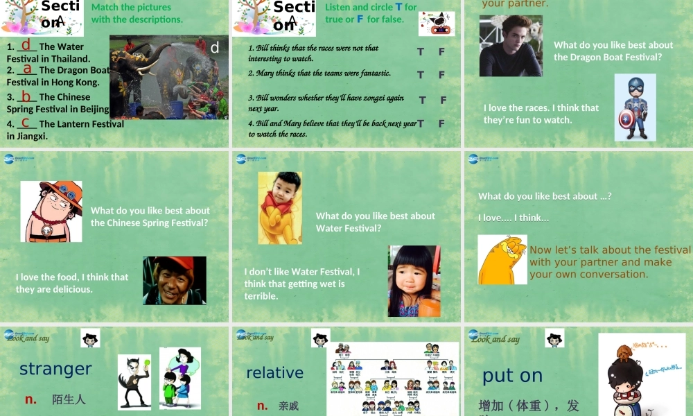 九年级英语全册 Unit 2 I think that mooncakes are delicious！Section A1课件 (新版)人教新目标版 课件