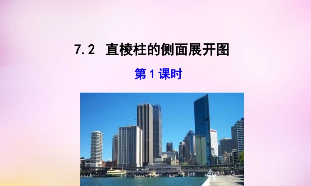 九年级数学下册 72 直棱柱的侧面展开图(第1课时)课件 (新版)青岛版 课件