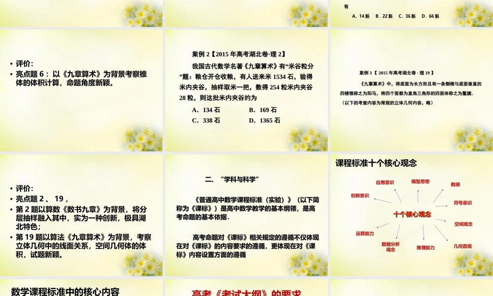 广东省中山市高考数学 备考资料 立体几何考题分析与复习策略课件