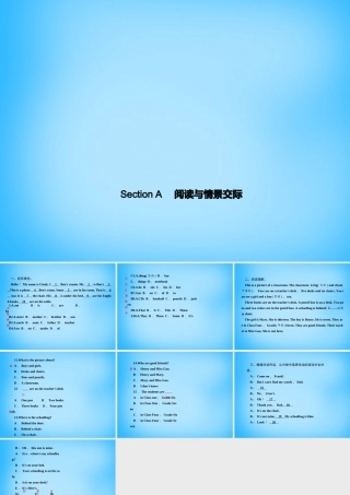 七年级英语上册 Unit 4 Where's my schoolbag？Section A阅读与情景交际课件 (新版)人教新目标版 课件
