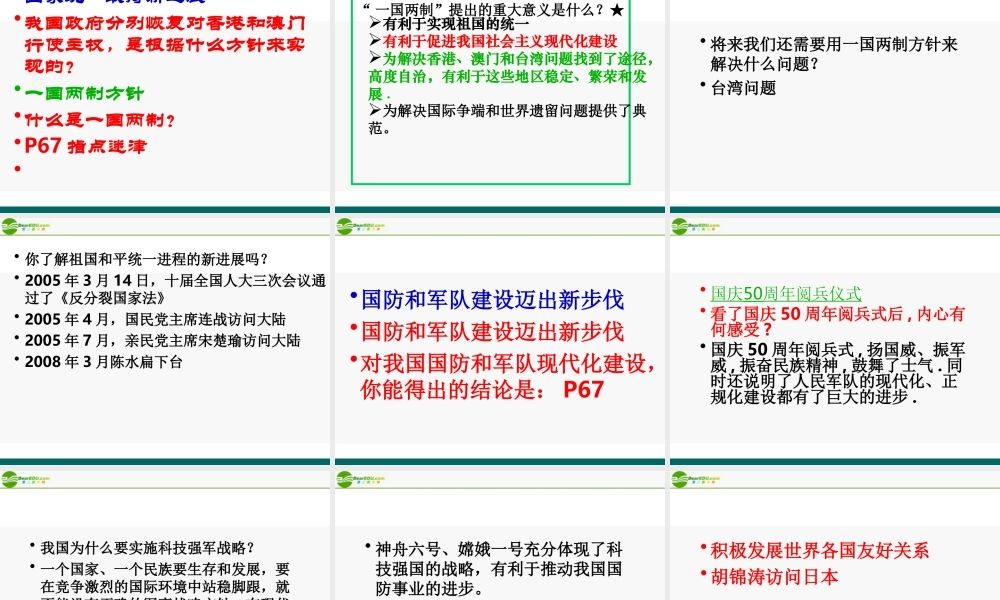 八年级政治下册 辉煌岁月壮丽画卷(中)课件 陕教版 课件