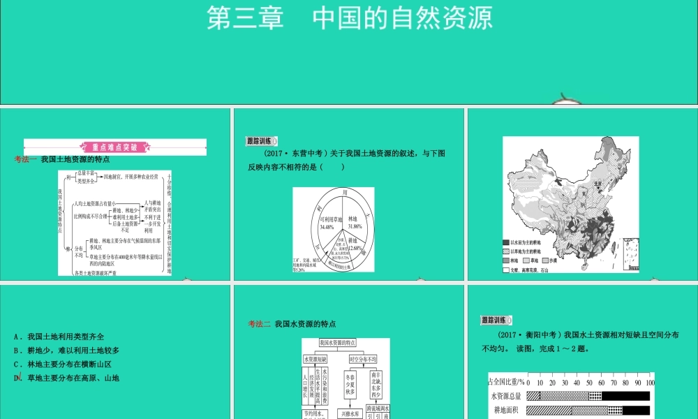 中考地理复习 七上 第三章 中国的自然资源课件 鲁教版 课件