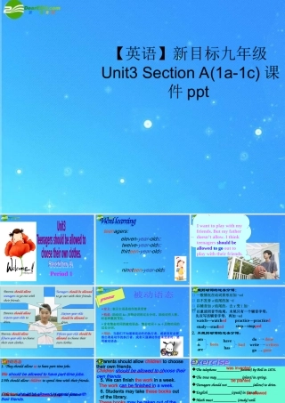 九年级英语 Unit3 Section A1a 1c课件 人教新目标版 课件