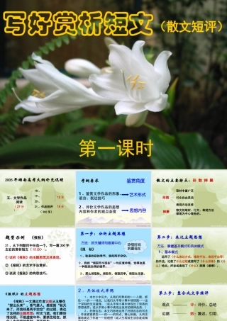 写好赏析短文 散文短评 人教版 课件