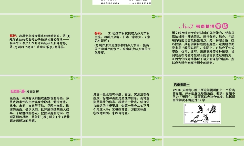 安徽省高三语文一轮复习 第二编 第一部分 专题十二 图文转换课件