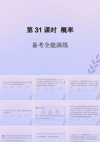 中考数学复习 第31课时 概率 4 备考全能演练(课后作业)课件