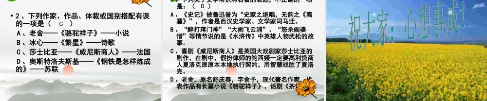 中考名著阅读复习 课件