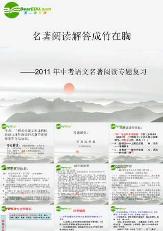 中考名著阅读复习 课件