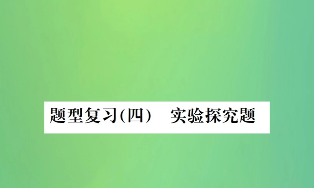 中考化学总复习 中考6大题型轻松搞定 题型复习(四)实验探究题之二 反应后物质成分的探究课件