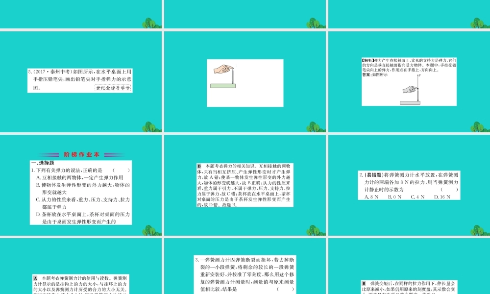 八年级物理下册 7.2 弹力习题课件 (新版)新人教版 课件