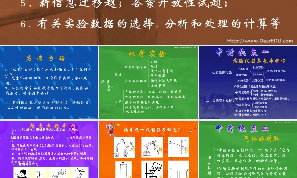 中考化学热点 科学实验与探究 试题