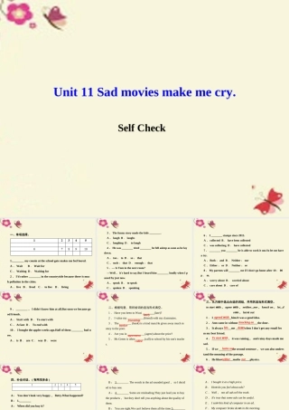 九年级英语全册 Unit 11 Sad movies make me cry Self Check课件 (新版)人教新目标版 课件