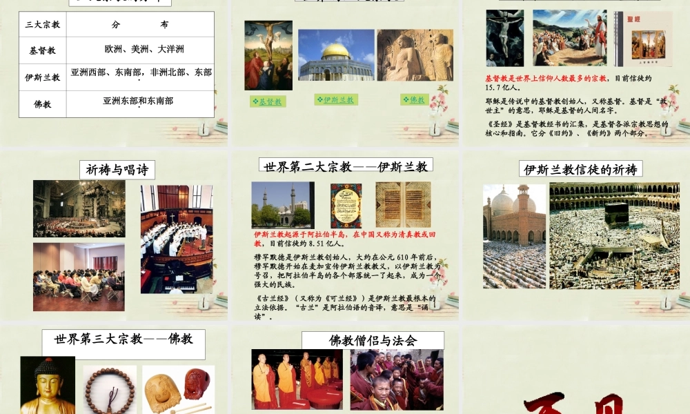 中学七年级地理上册 第3章 第2节 世界的人种、语言和宗教课件(2) 粤教版 课件