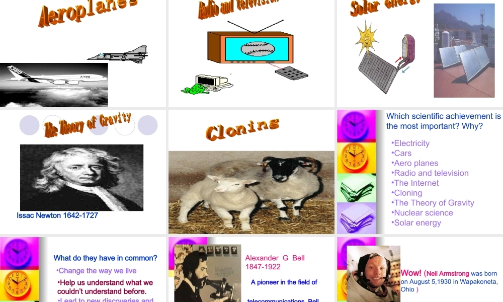 新课标 人教版高二英语Unit11 scientific achievement 课件