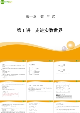 中考数学专题复习 第1讲 走进实数世界课件