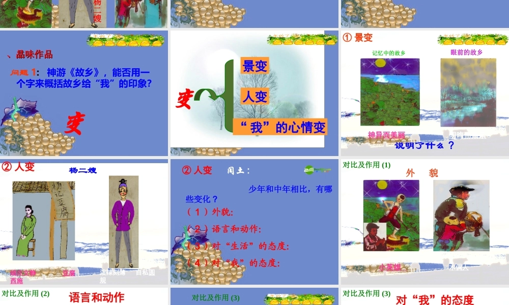 九年级语文上册 (故乡)公开课教学课件 人教新课标版 课件