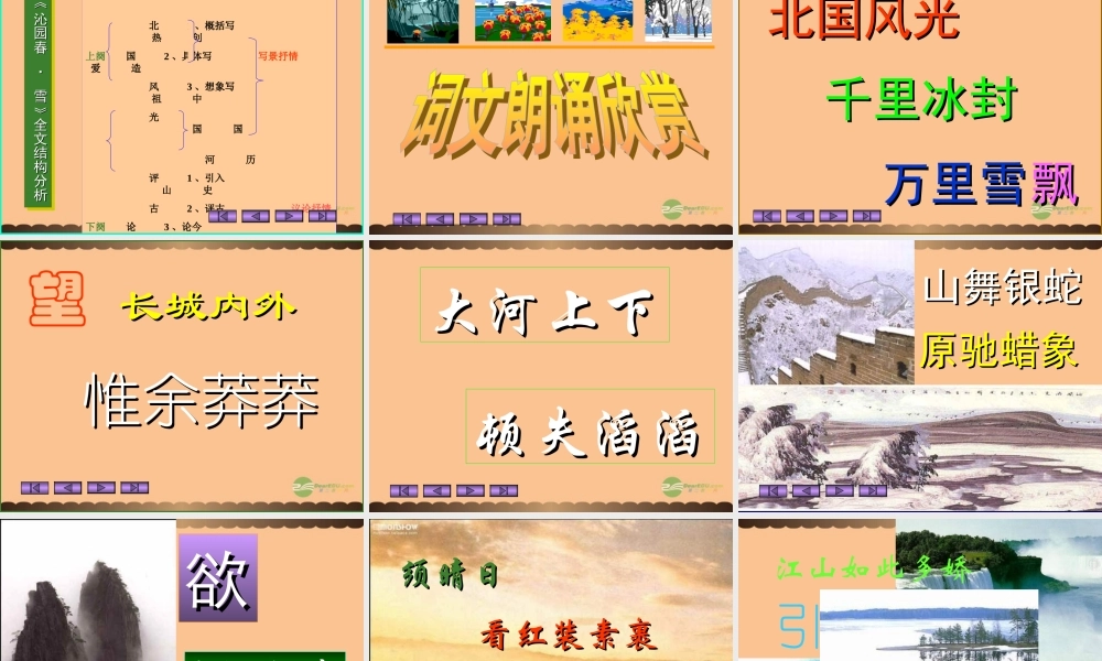 九年级语文上册(沁园春·雪)课件 人教新课标版 课件