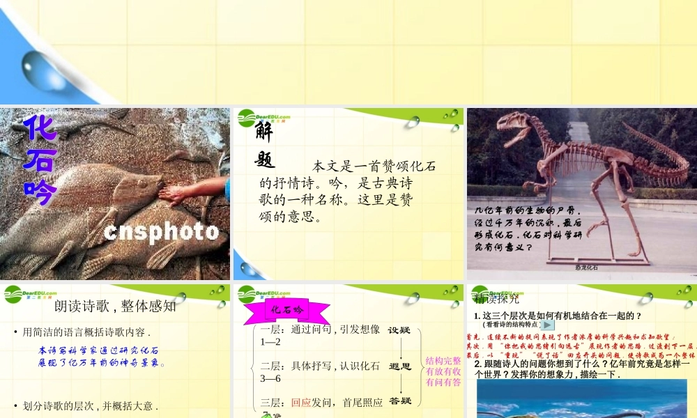 七年级语文上册(化石吟)课件 人教新课标版 课件