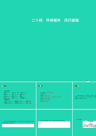 九年级语文上册 第六单元 二十四 环球城市 风行绿墙课件 苏教版 课件