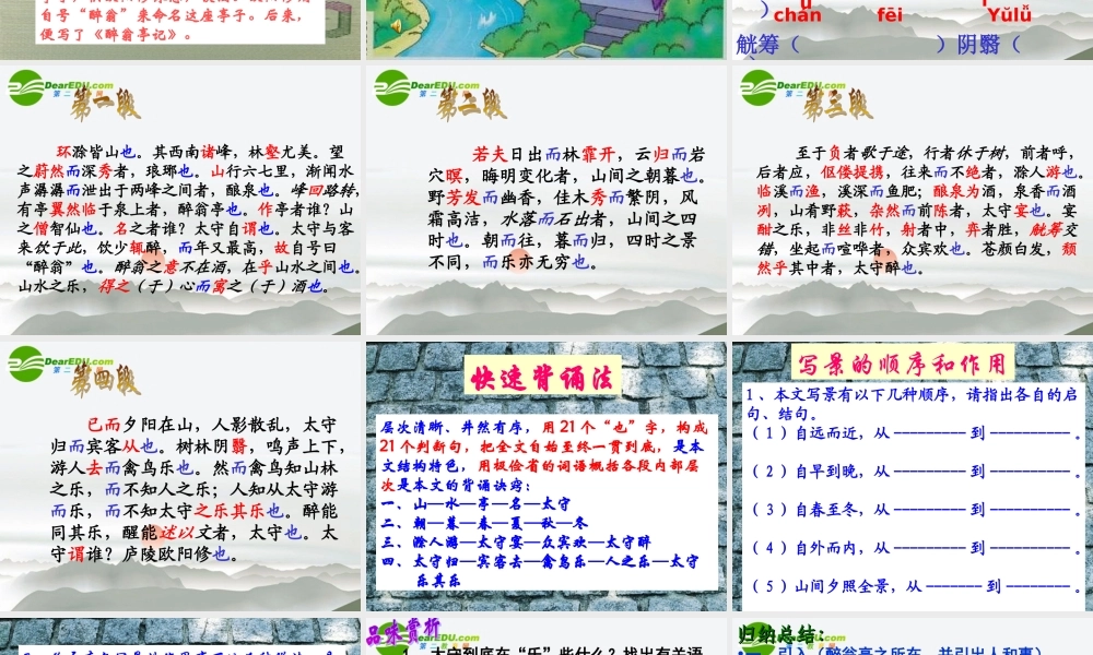 八年级语文下册 第六单元之(醉翁亭记)课件 新人教版 课件