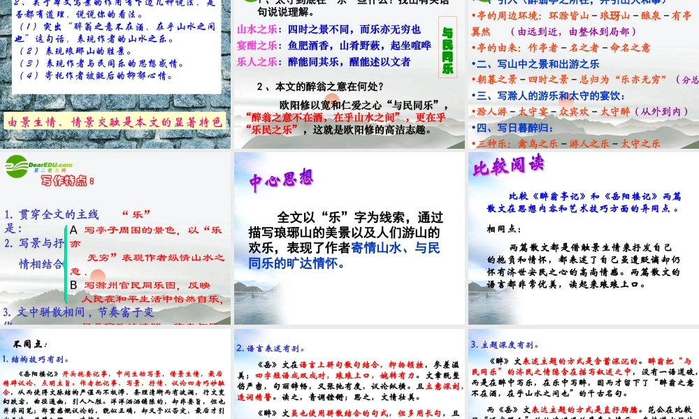 八年级语文下册 第六单元之(醉翁亭记)课件 新人教版 课件