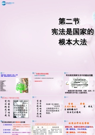 九年级政治全册(第三单元 第六课 第二框 宪法是国家的根本大法)课件 新人教版 课件