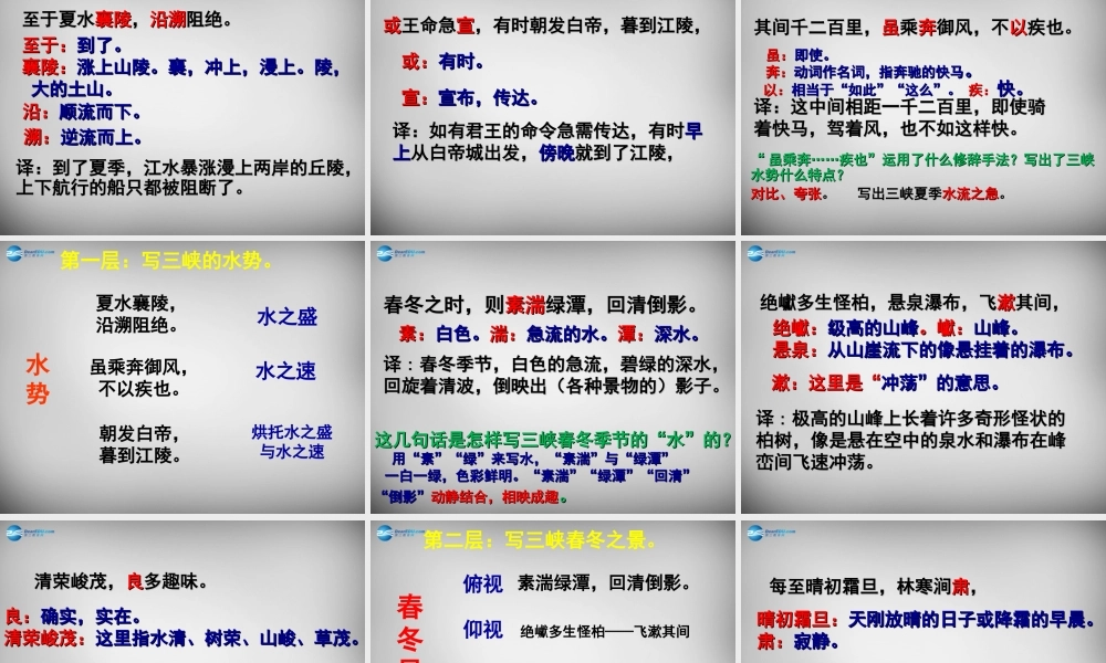 中学七年级语文上册 27(三峡)课件 语文版 课件