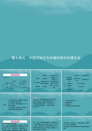 中考历史复习 第七单元 中国开始沦为半殖民地半封建社会课件