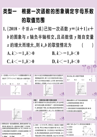 八年级数学下册 13 微专题 函数图象信息问题(核心素养)习题课件 (新版)新人教版 课件