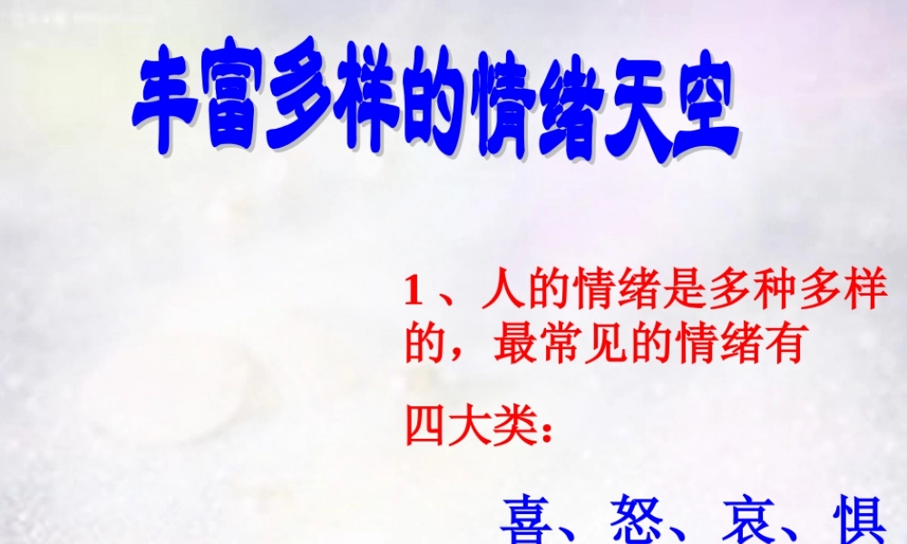 中学七年级政治下册 第十三课 第1框 你了解自己的情绪吗课件 鲁教版 课件