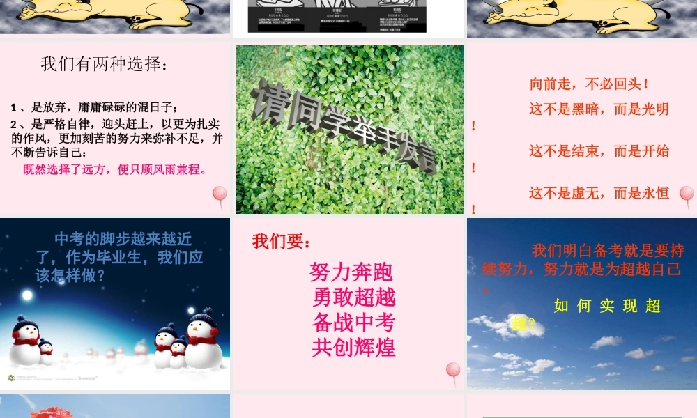 中学主题班会 道德类 努力奔跑 勇敢超越课件