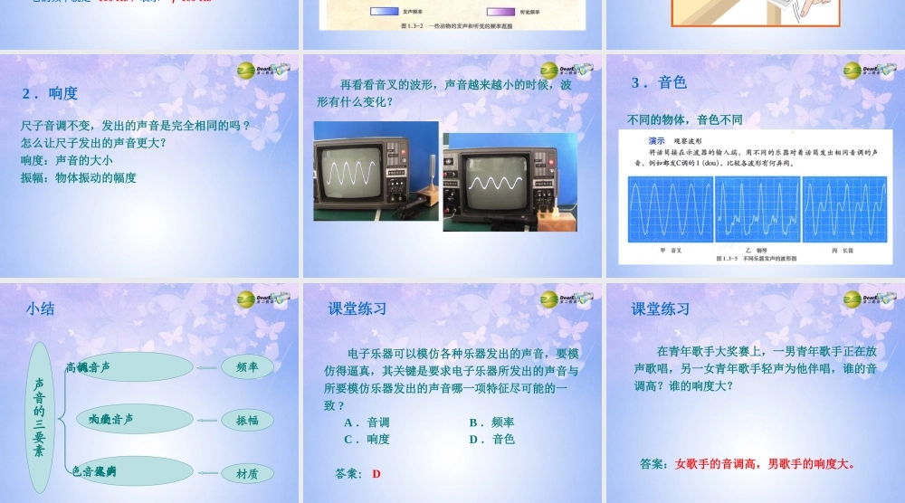 八年级物理上册 2.2 声音的特性课件 新人教版 课件