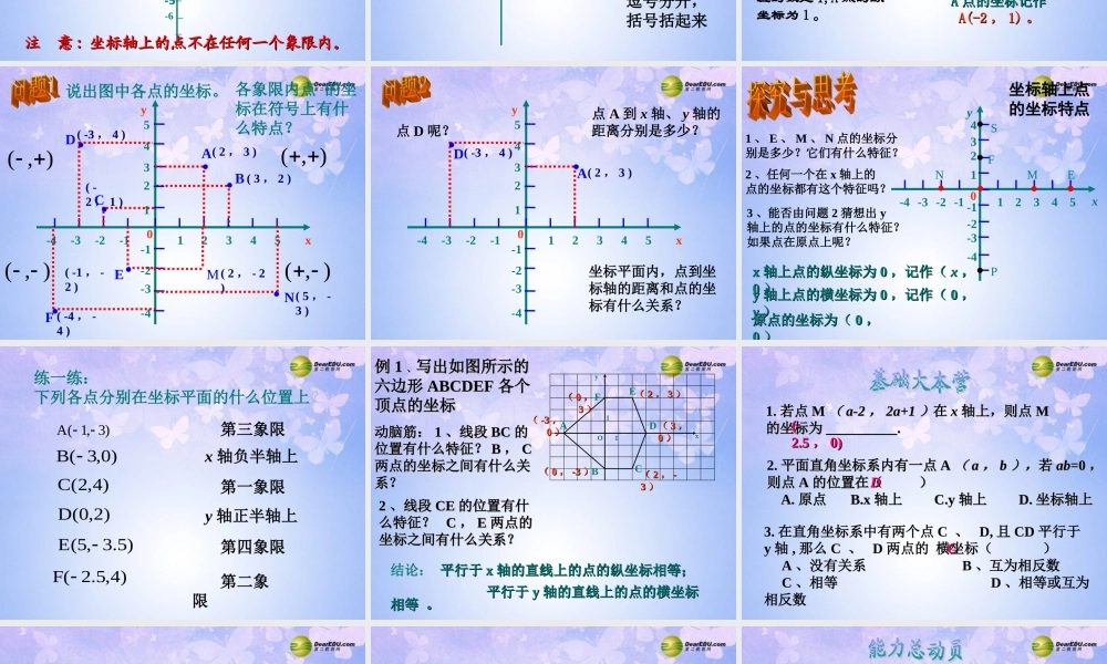 七年级数学下册 平面直角坐标系教学课件 北师大版 课件