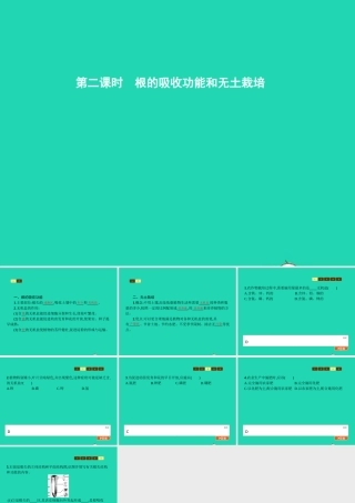 八年级生物上册 第四单元 第一章 第五节 根的结构与功能(第2课时 根的吸收功能和无土栽培)课件 (新版)济南版 课件