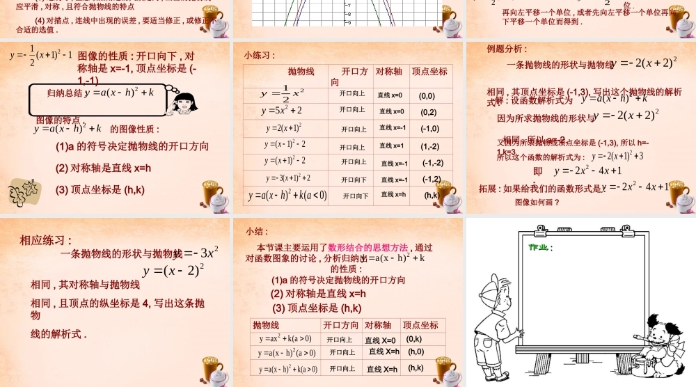 九年级数学下册 302 二次函数的图像和性质课件 (新版)冀教版 课件