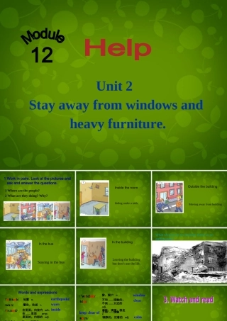 八年级英语上册 Module 12 Unit 2 Stay away from windows and heavy furniture课件 (新版)外研版 课件