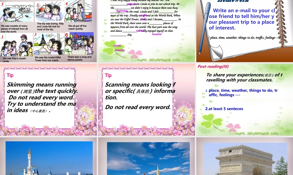 八年级英语上册 Unit 3 A day out Reading 3课件 牛津版 课件