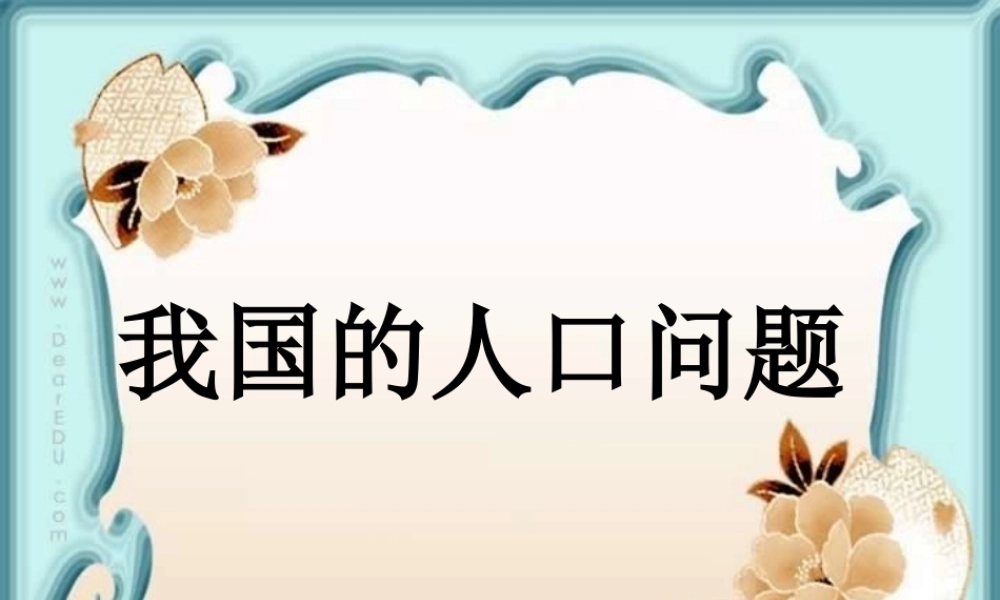 九年级政治我国的人口问题 课件