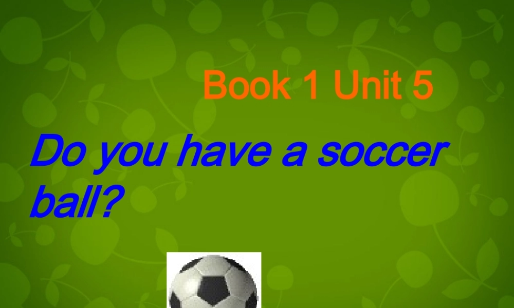 七年级英语上册 Unit 5 Do you have a soccer ball课件 (新版)人教新目标版 课件