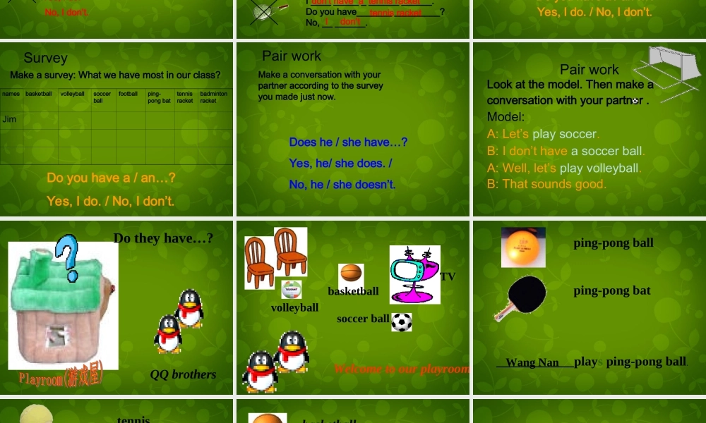 七年级英语上册 Unit 5 Do you have a soccer ball课件 (新版)人教新目标版 课件